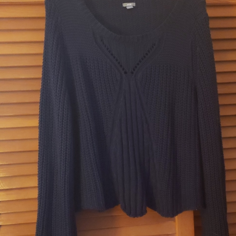 Aerie bell sleeve crop top sweater